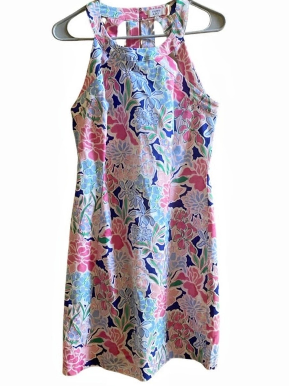 Crown and Ivy Floral Mini Dress in Pink & Blue